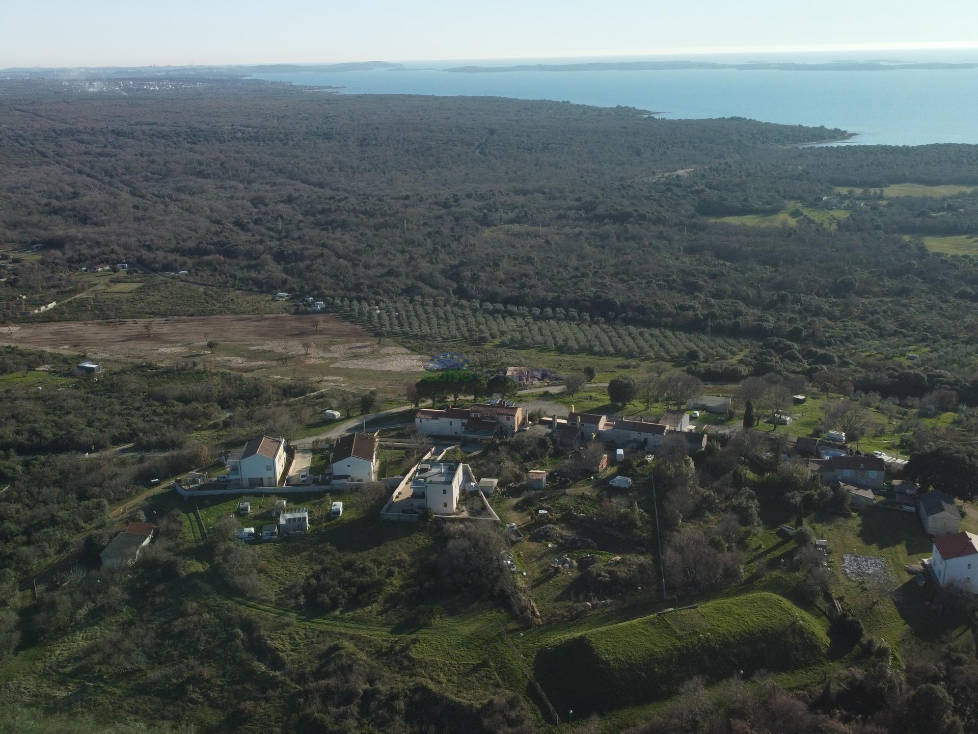 Istria, Vodnjan, building land with a sea view