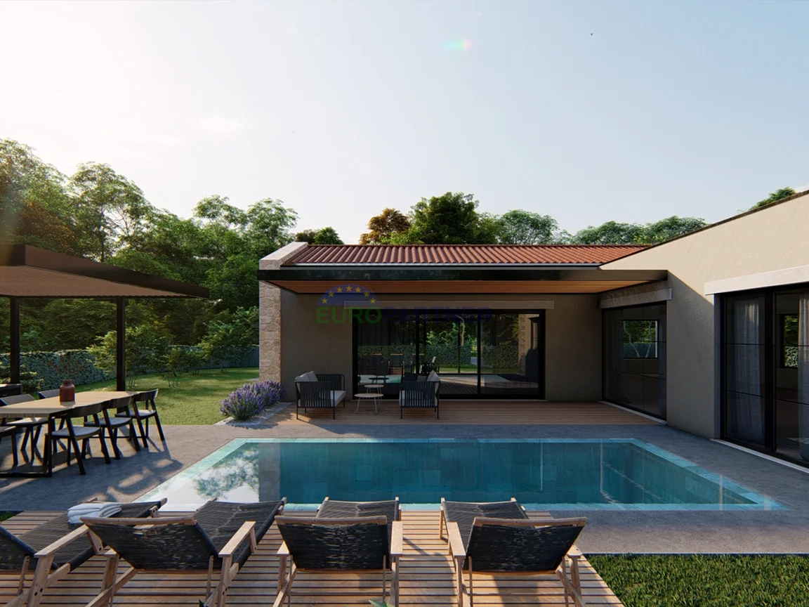 Ista, Poreč, moderna villetta al piano terra con piscina in zona tranquilla – possibilità di acquisto villa finita o solo terreno
