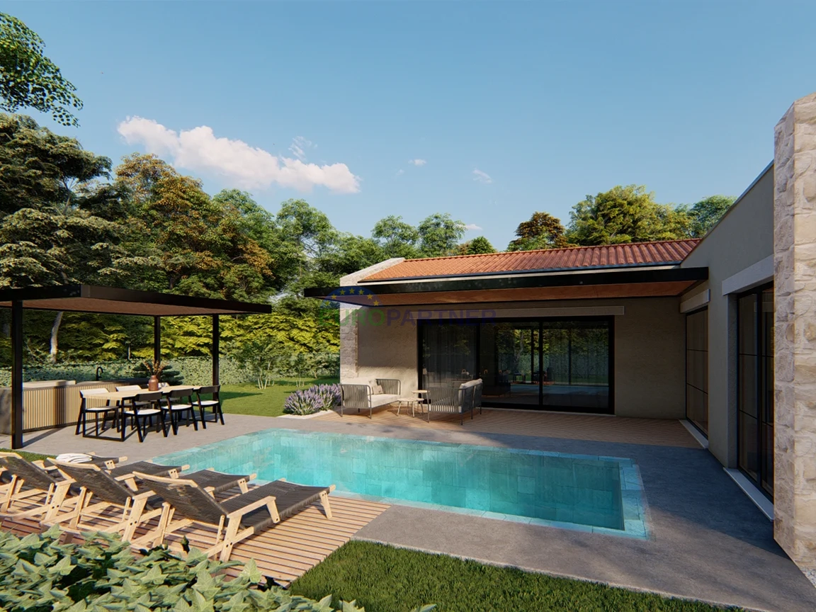Ista, Poreč, moderna villetta al piano terra con piscina in zona tranquilla – possibilità di acquisto villa finita o solo terreno