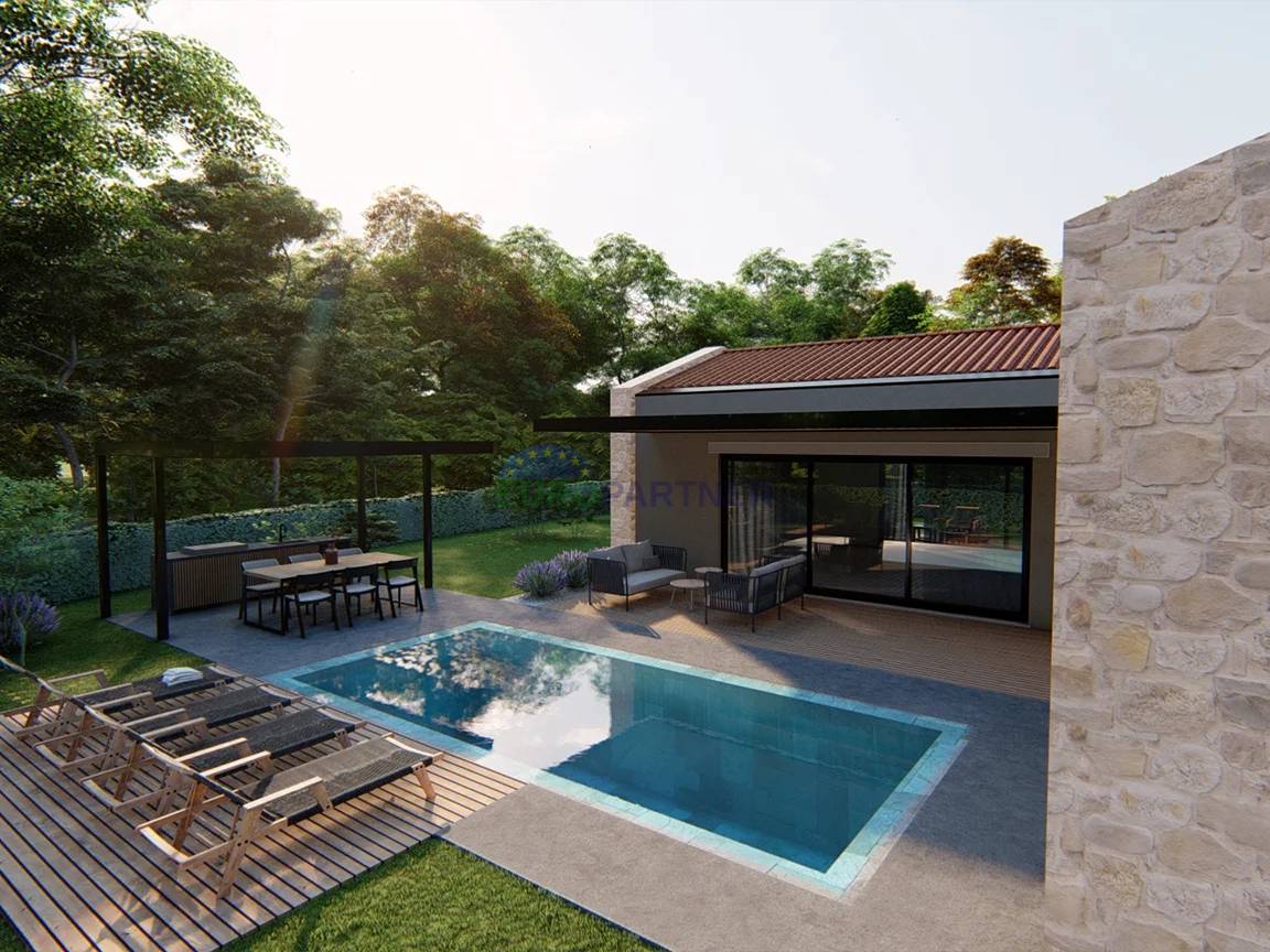 Ista, Poreč, moderna villetta al piano terra con piscina in zona tranquilla – possibilità di acquisto villa finita o solo terreno