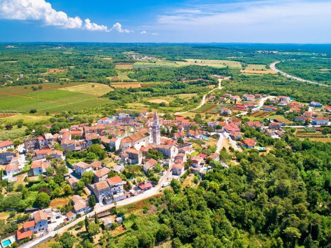 Istria, Višnjan, surroundings, building land with sea view