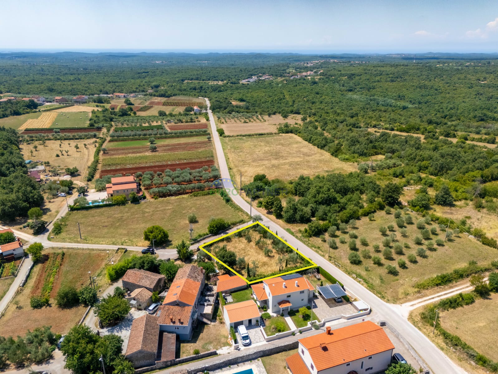 Wunderschönes Grundstück mit Meerblick und Baugenehmigung, Sveti Lovreč, Istrien