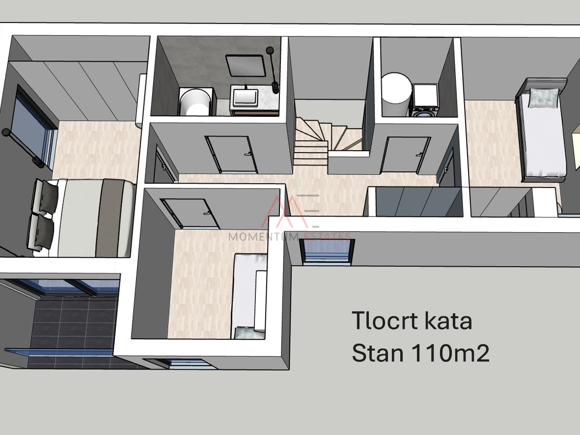 Hosti,moderan dvoetažni stan u novogradnji za najam