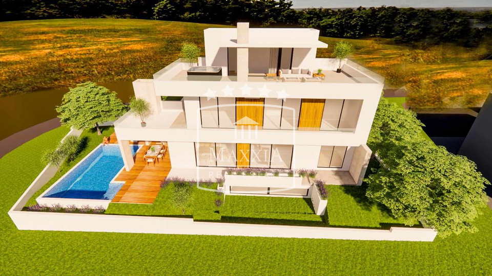 Diklo - vrhunska villa 330m2 sa bazenom pogled more! 1590000€