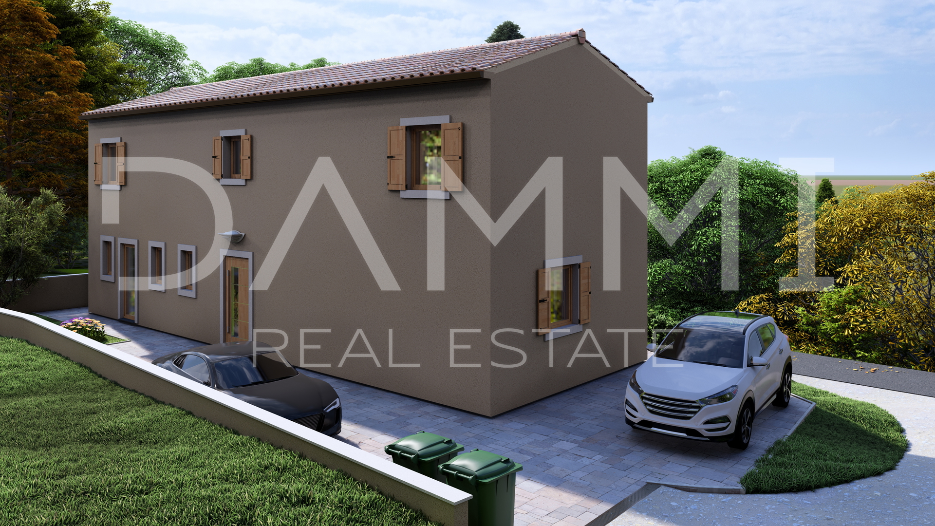 ISTRA, BUJE - Shell construction house with panoramic view, new build