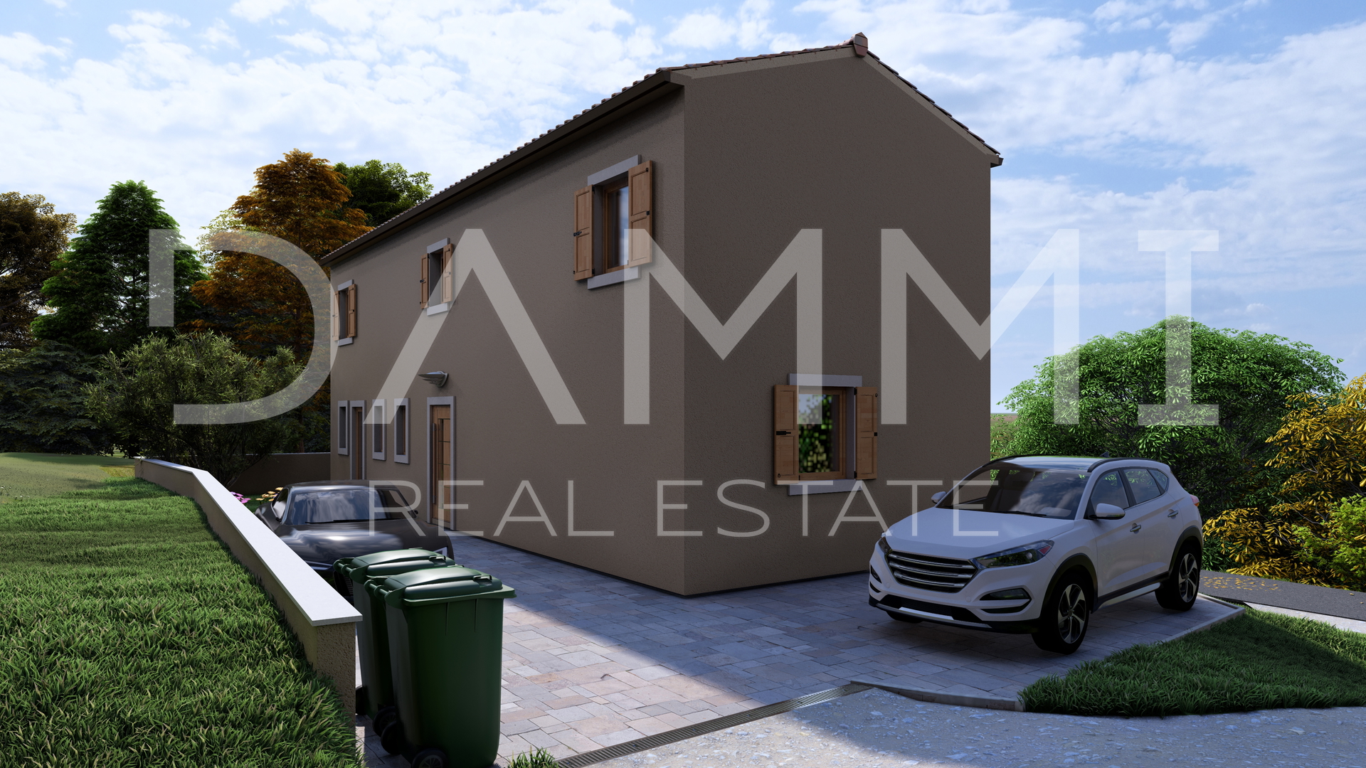 ISTRA, BUJE - Shell construction house with panoramic view, new build