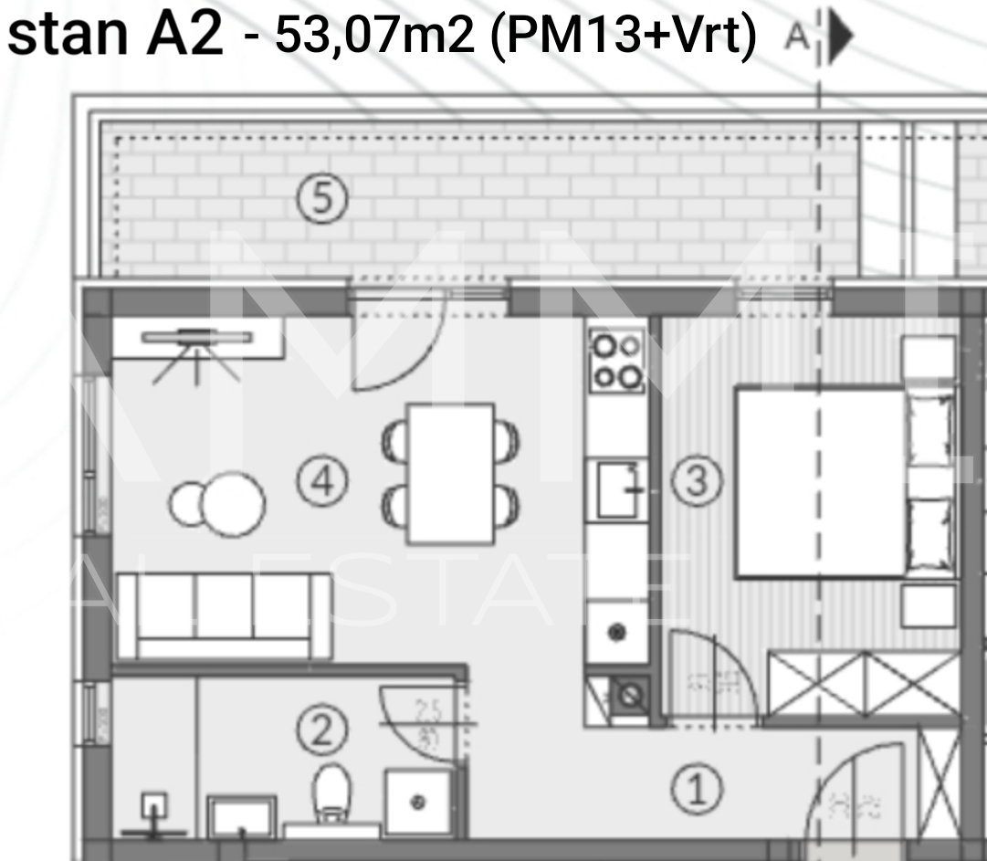 Istra&comma; Pula - jednosobni stan&comma; novogradnja&comma; prizemlje sa vrtom