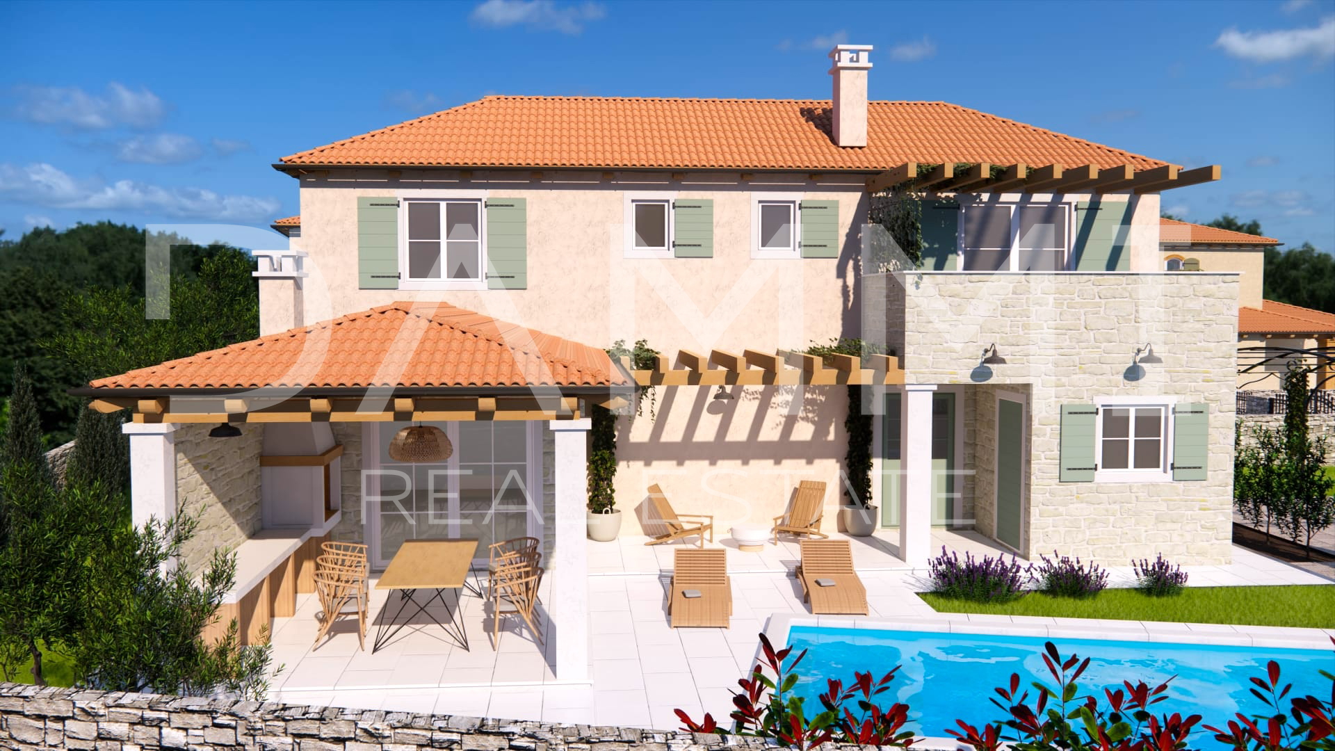 ISTRA&comma; &Zcaron;MINJ - Mediteranska ku&cacute;a s bazenom u izgradnji