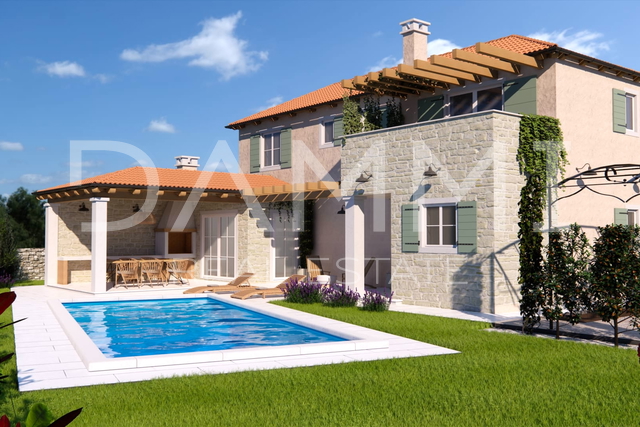 ISTRA, ŽMINJ - Mediteranska kuća s bazenom u izgradnji