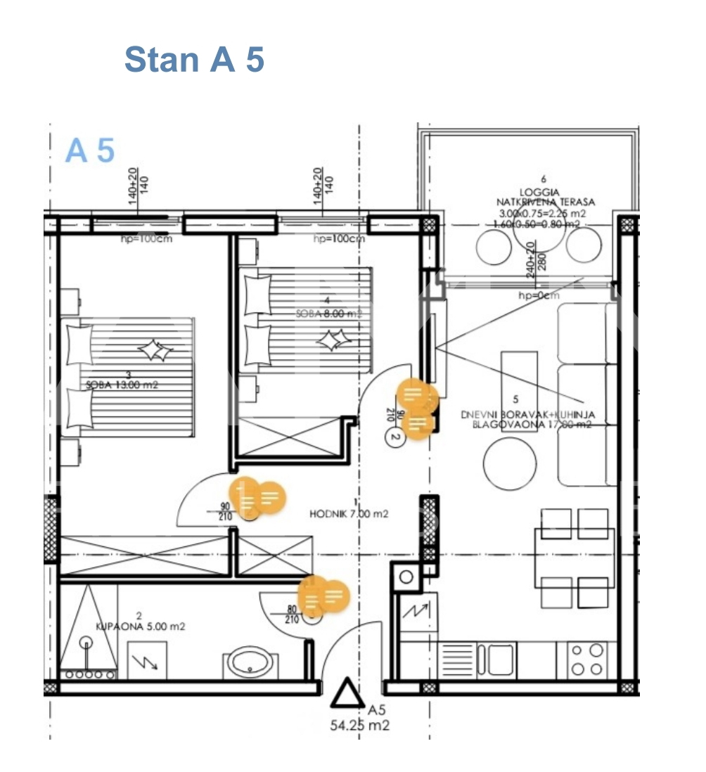 Pula - nuova costruzione&comma; appartamento con due camere da letto e garage