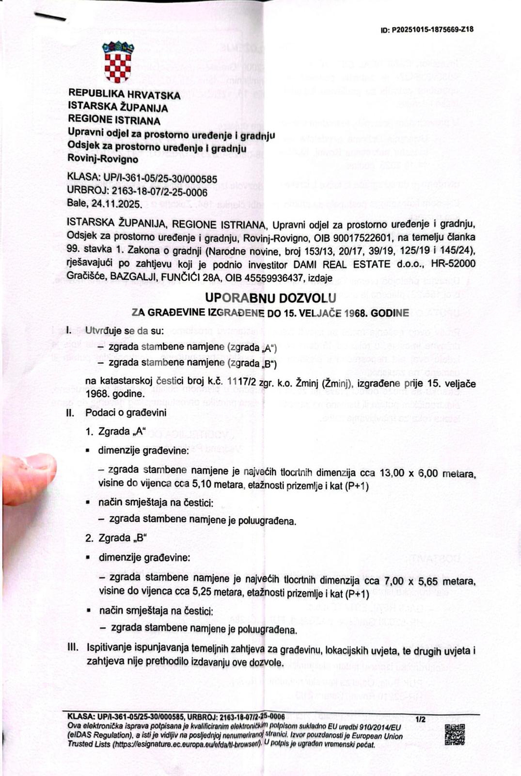 ISTRA&comma; &Zcaron;MINJ - Tradicionalna Istarska starina 2 ku&cacute;e
