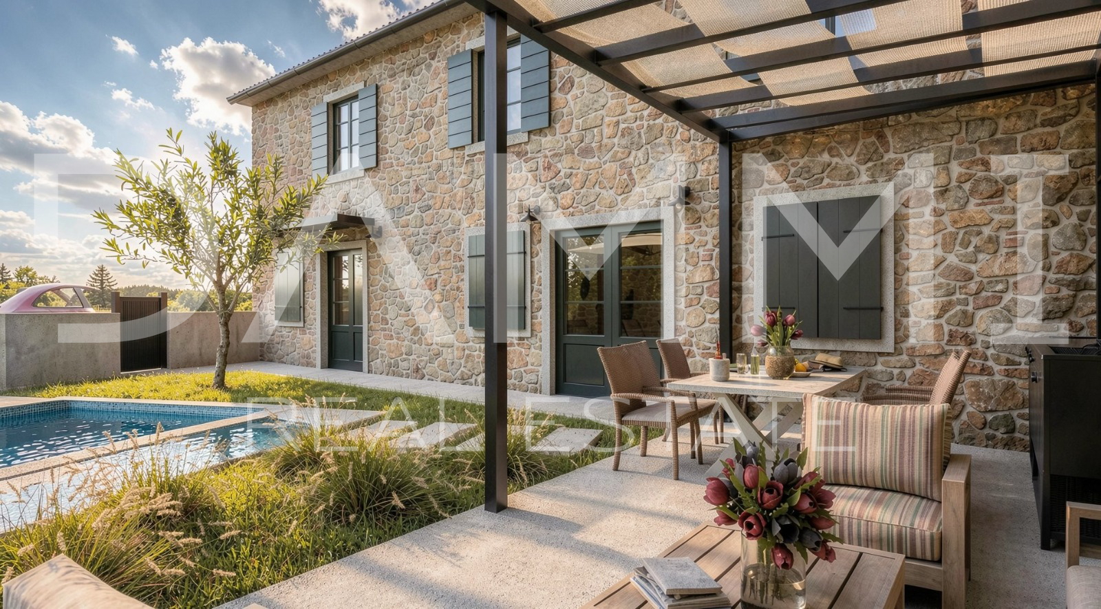 Central Istria &ndash; Two Legal Stone Houses with Renovation Project