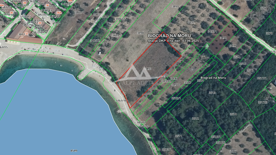 EKSKLUZIVNA PRODAJA – GRAĐEVINSKO ZEMLJIŠTE UZ MORE – KUMENAT, BIOGRAD NA MORU - 664.622 €