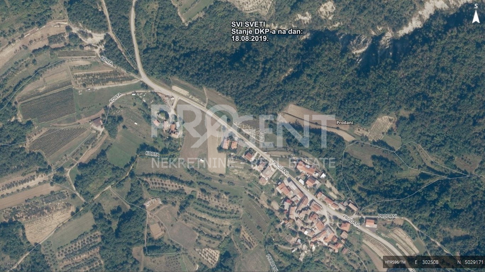 Buzet /Prodani, building land