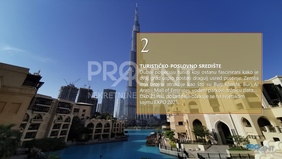 Dubai, dvosobni stan s pogledom na Burj Khalifu