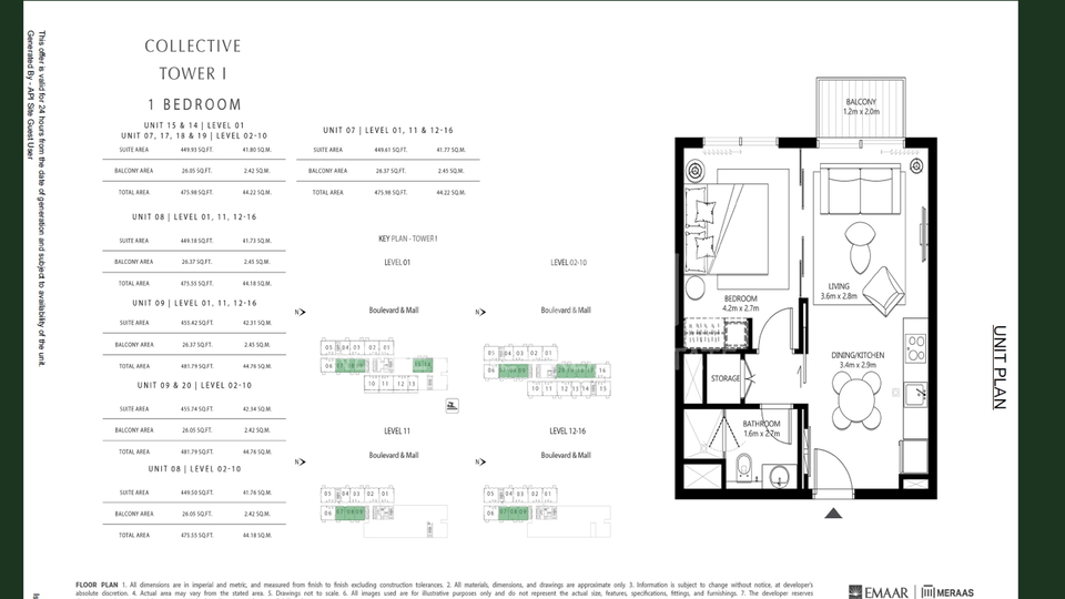 Dubai Hills, Collective, Apartment mit einem Schlafzimmer