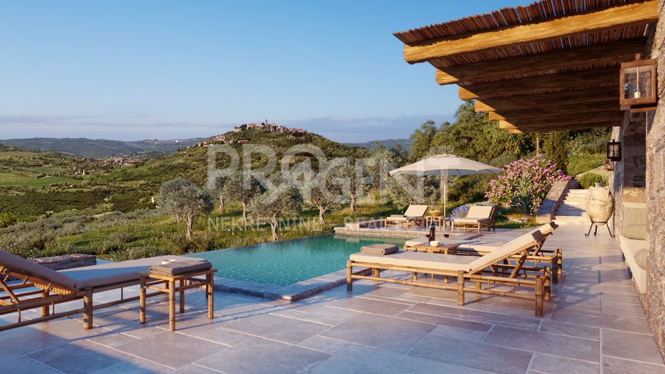 ISTRIA, MOTOVUN, STONE VILLA WITH A VIEW OF MOTOVUN