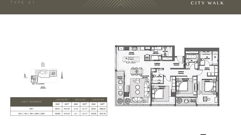 Wohnung, 182 m2, Verkauf, Dubai