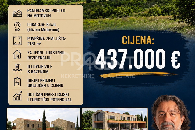 ISTRA, MOTOVUN, BRKAČ, GRAĐEVINSKO ZEMLJIŠTE, PRODAJE SE