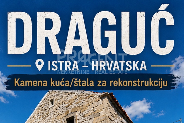 Istria, Draguć, stone stable for reconstruction