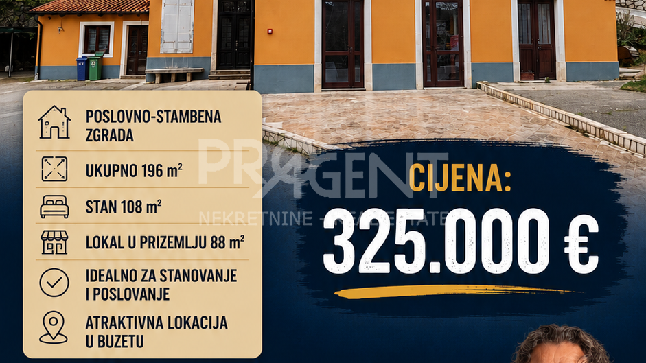 ISTRA&comma; BUZET&comma; STAMBENO POSLOVNA ZGRADA&comma; PRODAJE SE