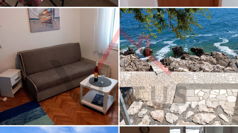 NOVI VINODOLSKI - 1 Zimmerwohnung mit Wohnzimmer, 50 m vom Meer, 34 m2