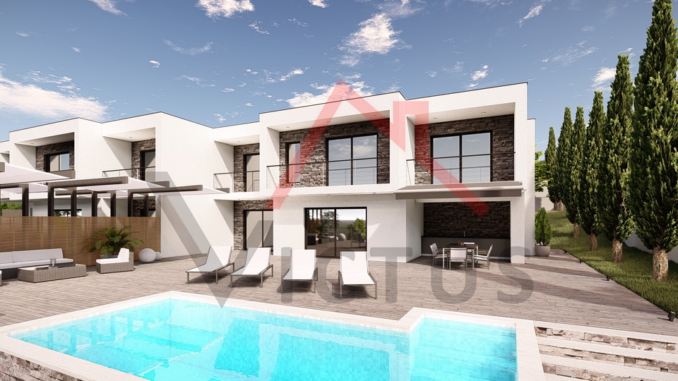 CRIKVENICA - Modern villa with a pool and a beautiful view of the sea