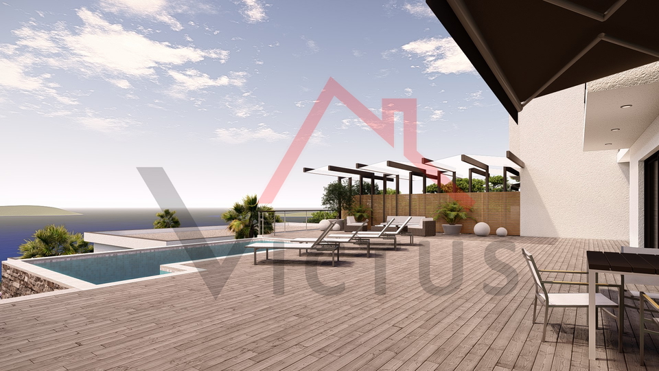 CRIKVENICA - Modern villa with a pool and a beautiful view of the sea