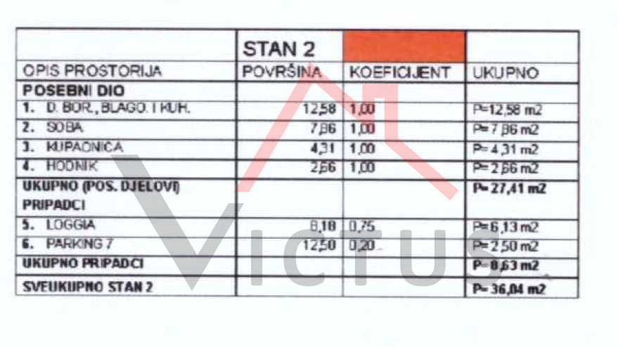 CRIKVENICA - 1S+DB, stan s terasom, 34 m2