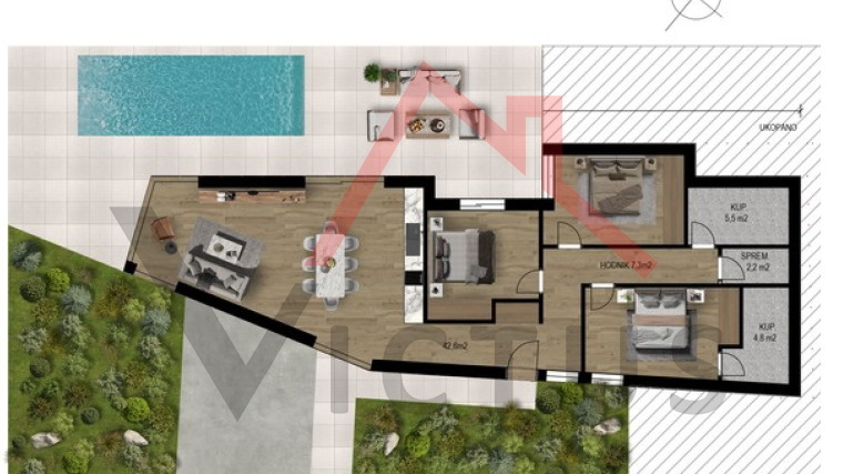 CRIKVENICA - Ekskluzivni stan s bazenom