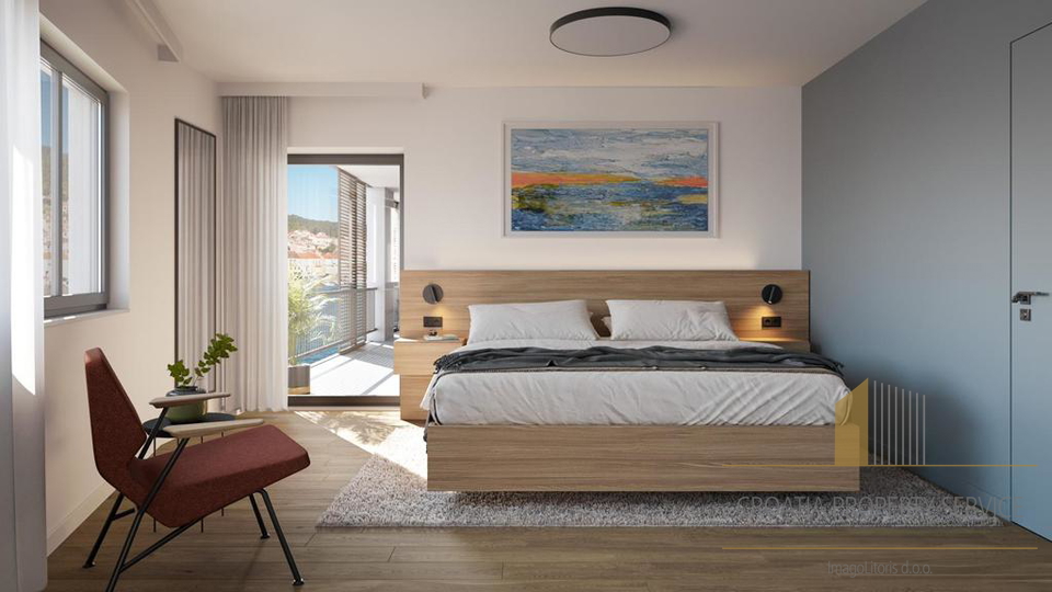 Luxury apartments in an urban building under construction 1st row to the sea in Vela Luka!