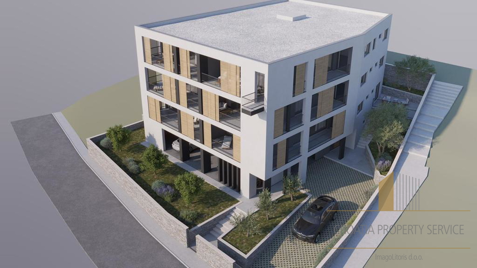 Luxury apartments in an urban building under construction 1st row to the sea in Vela Luka!