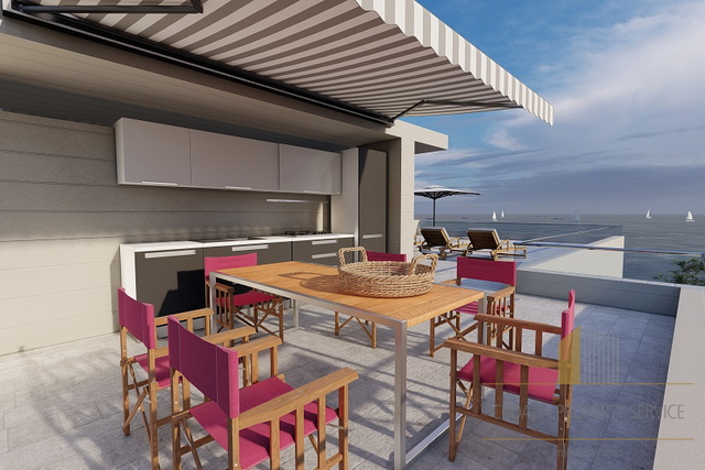 Luxuspenthouse mit Dachterrasse 1. Reihe zum Meer bei Zadar!