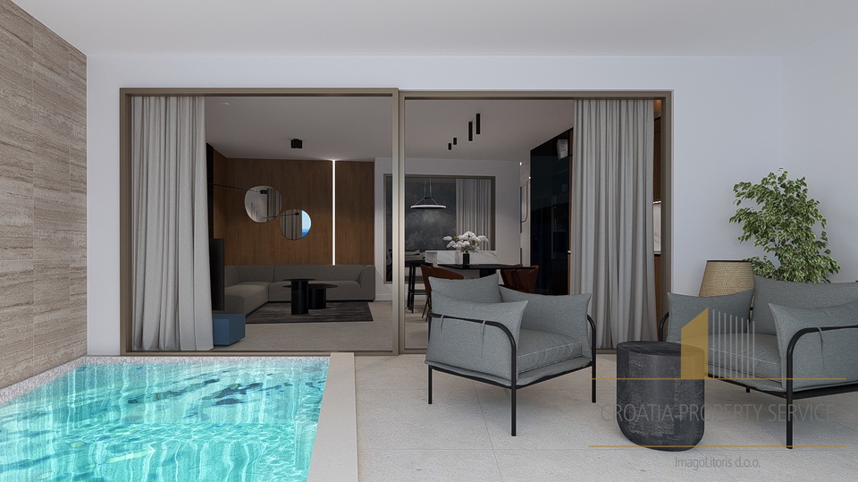 Luxury apartment with a private pool, second row to the sea – Grebaštica, Šibenik!