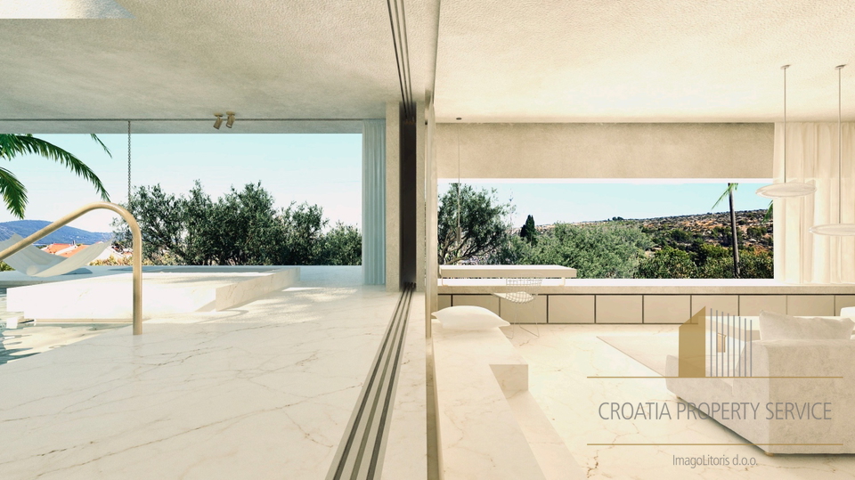 Building land of 2050m2 with a project for 3 villas - Milna, island of Brac!