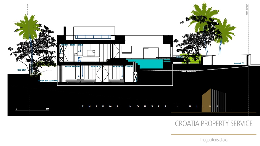 Building land of 2050m2 with a project for 3 villas - Milna, island of Brac!