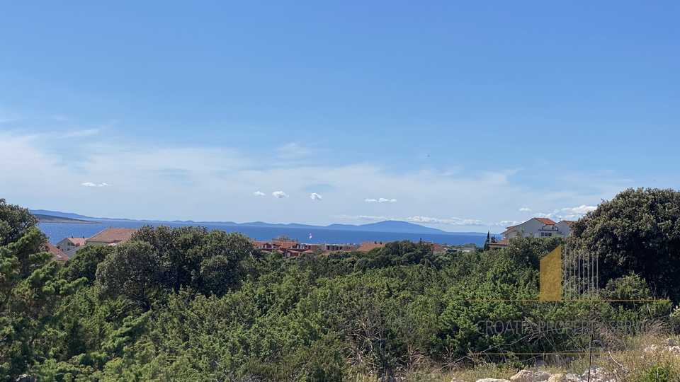 Gradbeno zemljišče s pogledom na morje na vrhu Mandre - otok Pag!