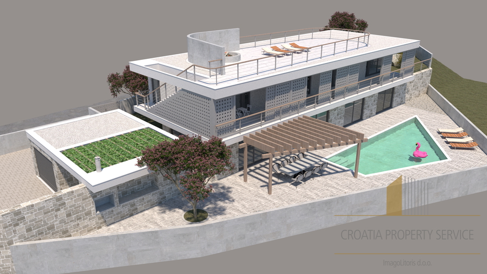 Urban villa under construction, first row to the sea - Nin!