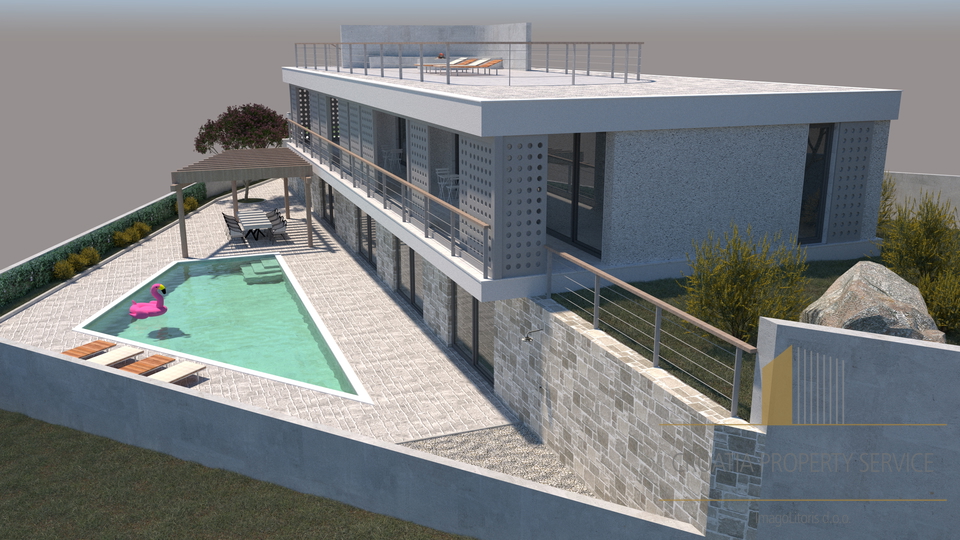 Urban villa under construction, first row to the sea - Nin!