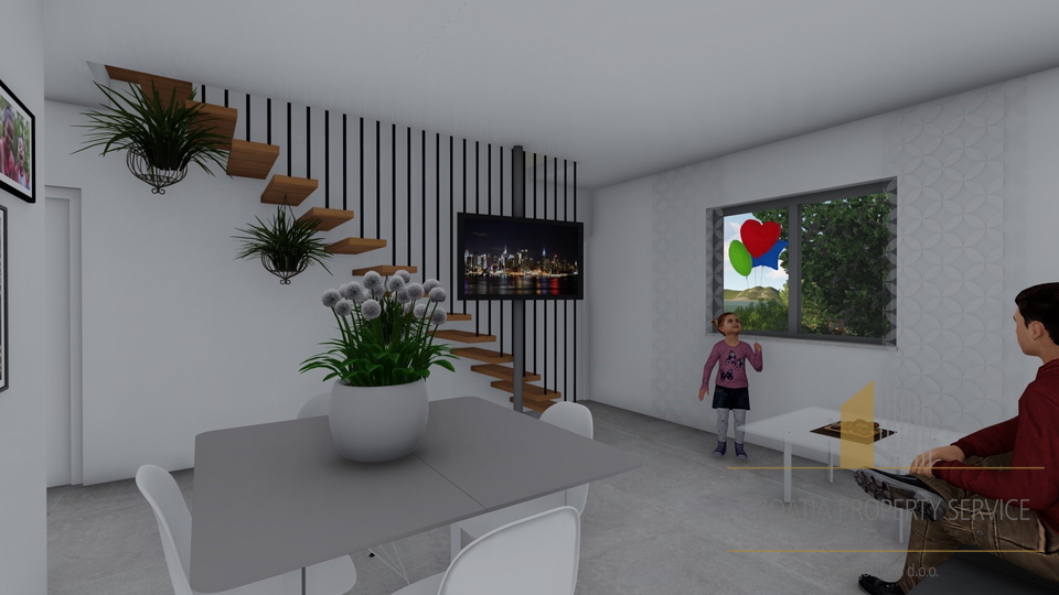 Modern two-story apartment with a roof terrace 45 m from the sea in the vicinity of Zadar!