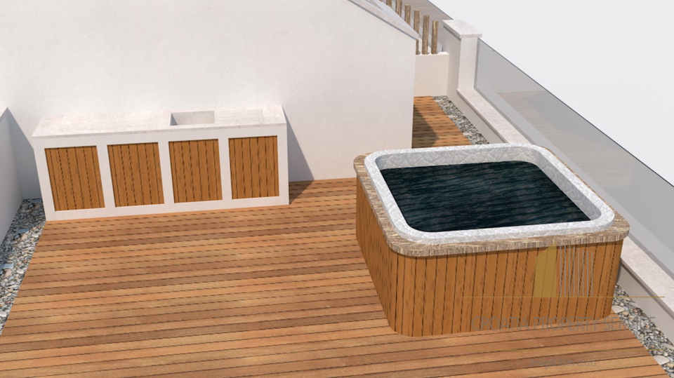 Modern two-story apartment with a roof terrace 45 m from the sea in the vicinity of Zadar!