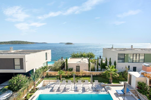 New luxury villa with infinity pool, wellness area, and sea view near Rogoznica