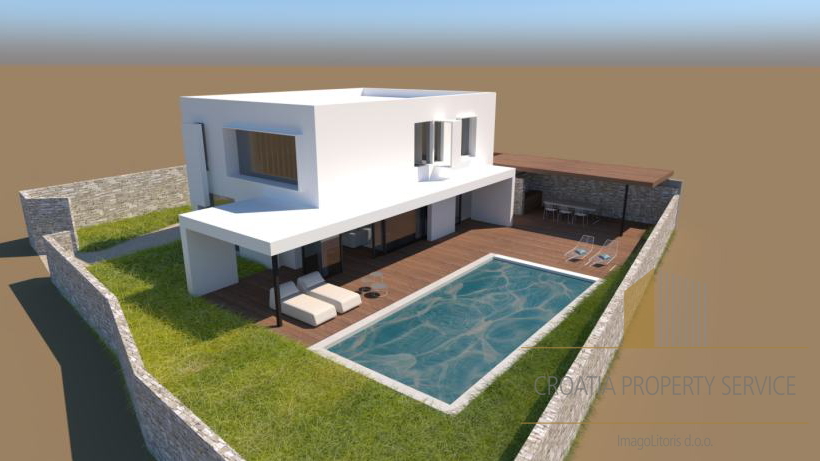Villa con piscina in costruzione a 100 m dal mare a Bol, sull'isola di Brač!