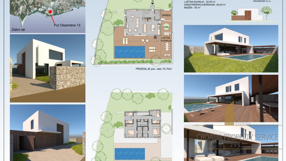 Villa con piscina in costruzione a 100 m dal mare a Bol, sull'isola di Brač!