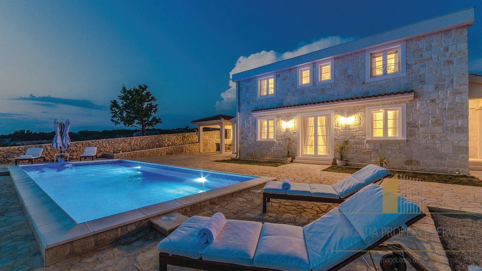 Impressive stone villa with a sea view in Novalja on the island of Pag!