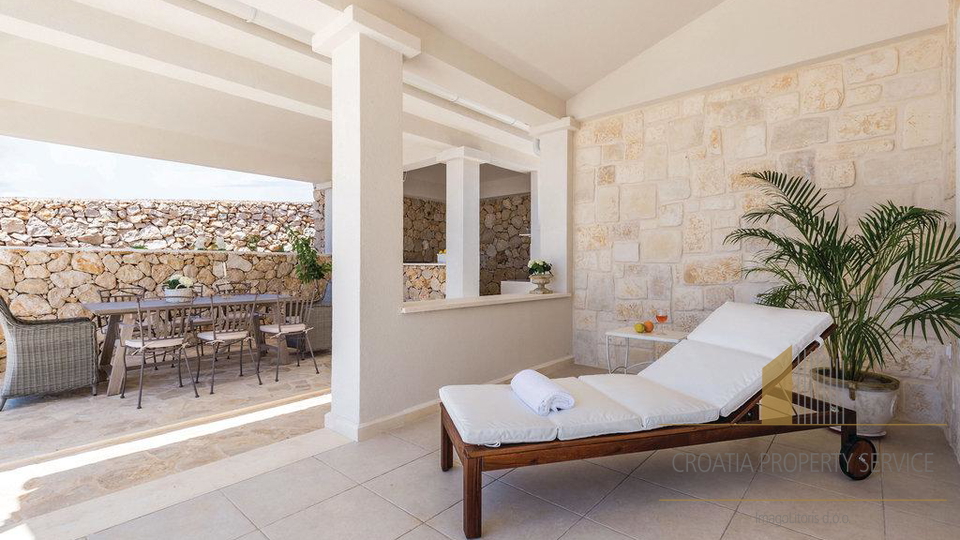 Impressive stone villa with a sea view in Novalja on the island of Pag!