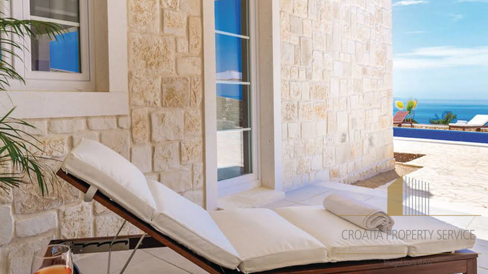 Impressive stone villa with a sea view in Novalja on the island of Pag!