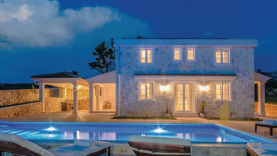 Impressive stone villa with a sea view in Novalja on the island of Pag!