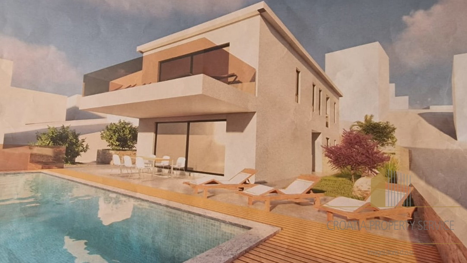 Modern villa with pool second row from the sea on the island of Čiovo!