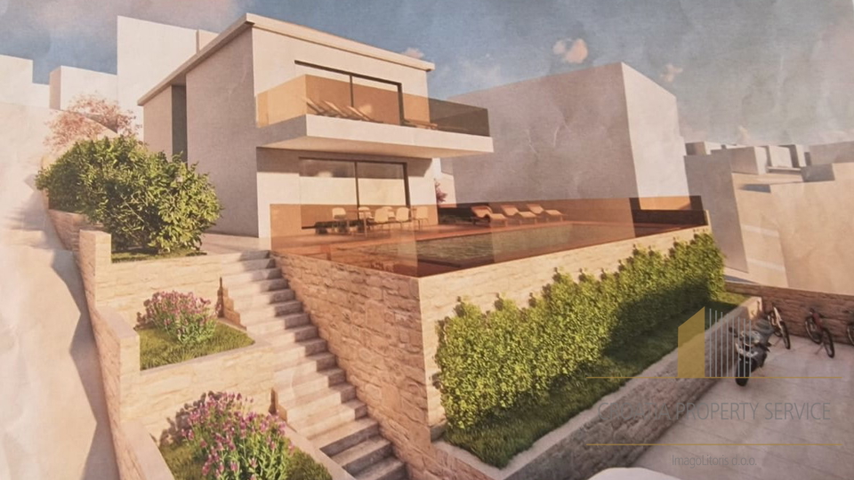 Modern villa with pool second row from the sea on the island of Čiovo!